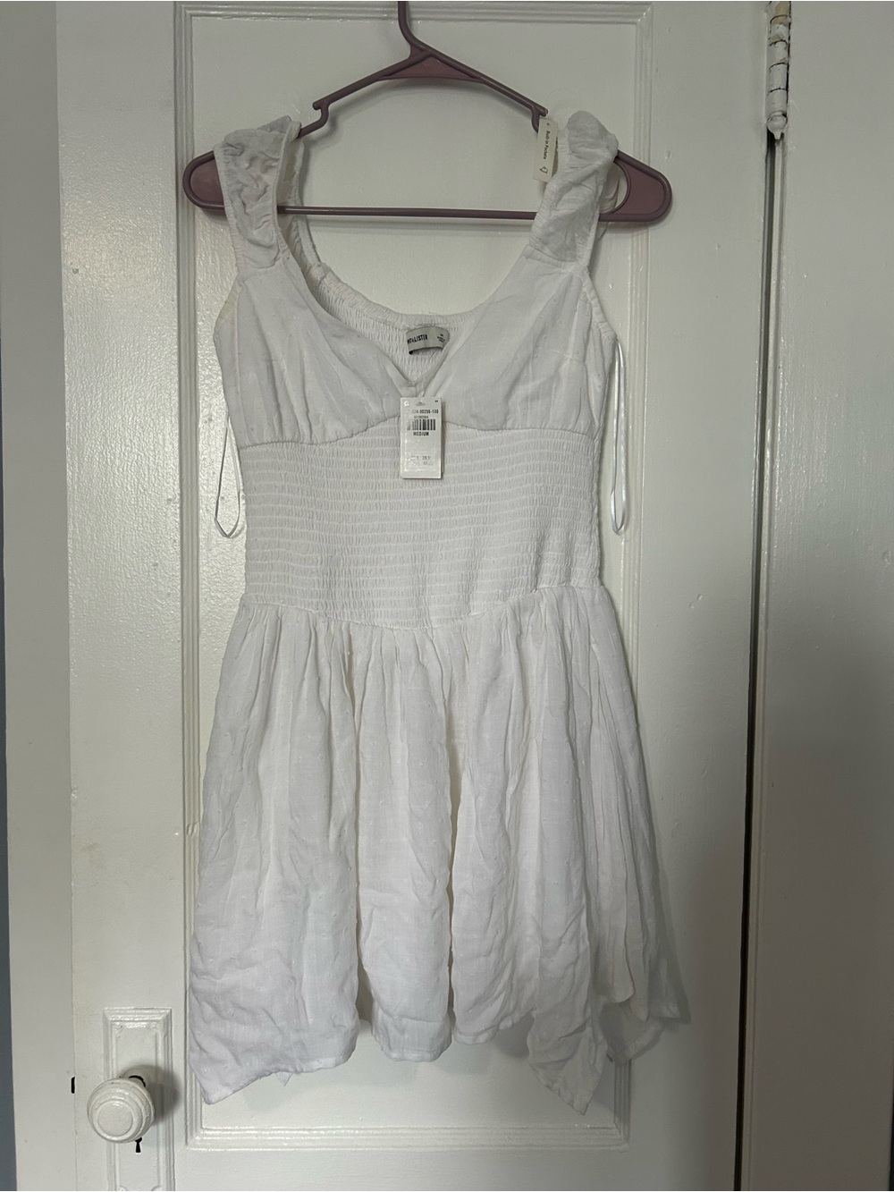 Hollister White Smocked Sundress with Ruffle Straps